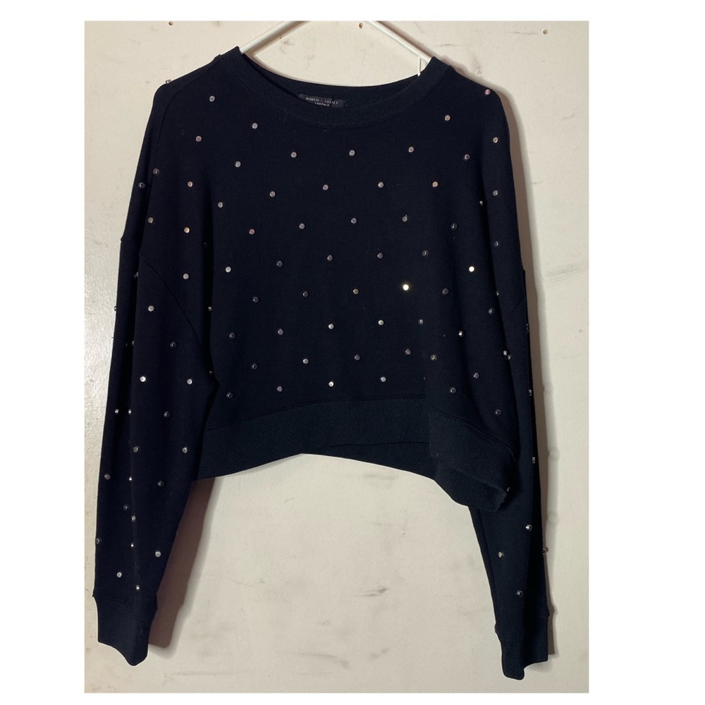 Romeo+Juliet Studded Cropped Sweater